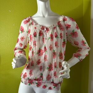 Hollister Floral Sheer Blouse